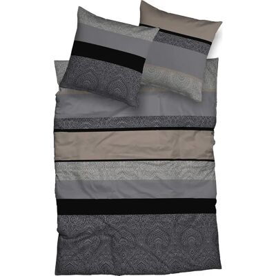 CASATEX Dami - Satin Bettwäsche - Anthrazit/Taupe CASATEX Dami - Satin Bettwäsche - Anthrazit/Taupe