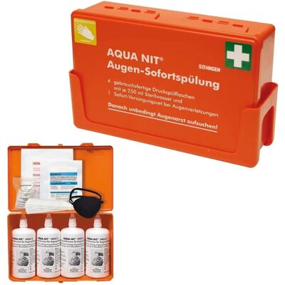 Kit de Rinçage oculaire SÖHNGEN - Orange, Fixation murale, 4x 250ml - Publicité Kit de Rinçage oculaire SÖHNGEN - Orange, Fixation murale, 4x 250ml - Publicité