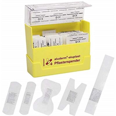 Distributeur de pansements en aluminium jaune Söhngen - 115 pièces Distributeur de pansements en aluminium jaune Söhngen - 115 pièces