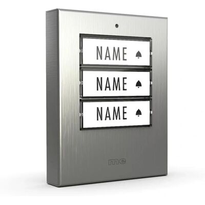 Modern-Electronics 41428 Botón de timbre iluminado con placa de nombre - Timbre Modern-Electronics 41428 Botón de timbre iluminado con placa de nombre - Timbre