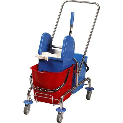 Carro de limpieza húmeda KaiserKraft - Cubos dobles de 15L, escurridor profesional Carro de limpieza húmeda KaiserKraft - Cubos dobles de 15L, escurridor profesional