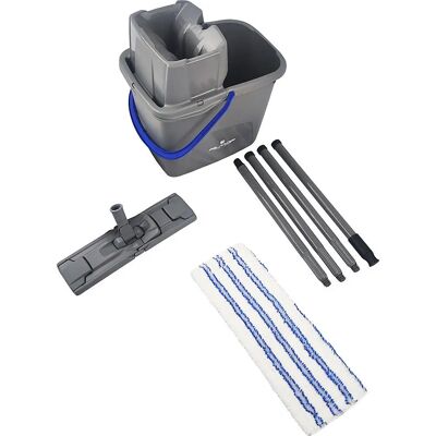 Eurokraft Basic Nassmopp Eimer Set - 15L, Mikrofasertuch, Grau Eurokraft Basic Nassmopp Eimer Set - 15L, Mikrofasertuch, Grau