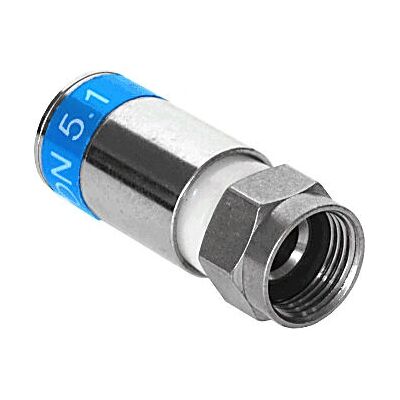 Kreiling F-Kompressionsstecker, Blau, Wasserdicht, Koaxial Kreiling F-Kompressionsstecker, Blau, Wasserdicht, Koaxial