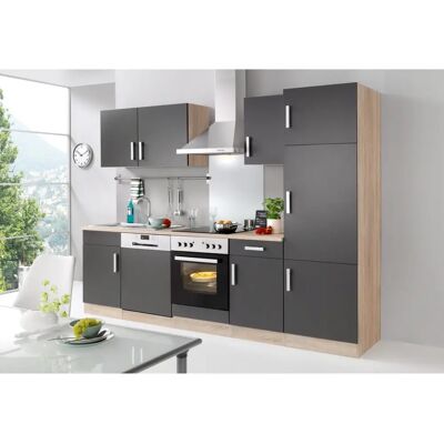 Kochstation KS-Toronto - 100cm Hängeschrank - Anthrazit/Eiche Kochstation KS-Toronto - 100cm Hängeschrank - Anthrazit/Eiche