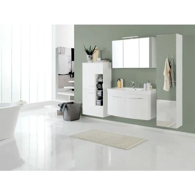 Welltime Dorina 100cm Weiß Badmöbel-Set - Badezimmer Welltime Dorina 100cm Weiß Badmöbel-Set - Badezimmer