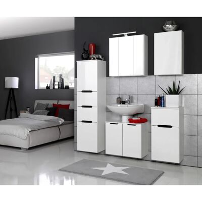 Held Möbel Belluno Wand-Hängeschrank - 2 Regale, 1 Tür, Weiß - Badezimmer Held Möbel Belluno Wand-Hängeschrank - 2 Regale, 1 Tür, Weiß - Badezimmer