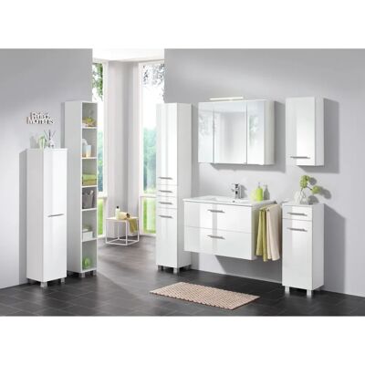 WELLTIME Trento Badmöbel Weiß - Badezimmer Schrank WELLTIME Trento Badmöbel Weiß - Badezimmer Schrank