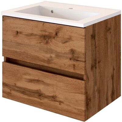 WELLTIME Baabe - 60cm Braun Eiche Graphit Waschtisch WELLTIME Baabe - 60cm Braun Eiche Graphit Waschtisch