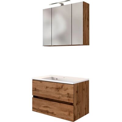 WELLTIME Baabe Eiche Badezimmer-Set - 80cm Softclose WELLTIME Baabe Eiche Badezimmer-Set - 80cm Softclose