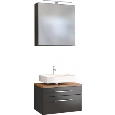 Held Möbel Davos Badezimmer-Set - Grau - Badezimmer Set Held Möbel Davos Badezimmer-Set - Grau - Badezimmer Set