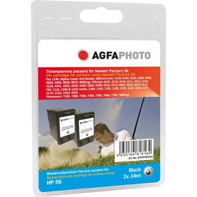 AgfaPhoto APHP56BDUO Tintenpatrone - Schwarz AgfaPhoto APHP56BDUO Tintenpatrone - Schwarz
