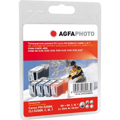 AgfaPhoto Musta, Syaani, Magenta, Keltainen Mustekasettisetti AgfaPhoto Musta, Syaani, Magenta, Keltainen Mustekasettisetti