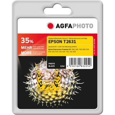 AgfaPhoto APET263PBD Tintenpatrone - Foto schwarz - Wiederaufbereitet - für Epson XP-510 Serie AgfaPhoto APET263PBD Tintenpatrone - Foto schwarz - Wiederaufbereitet - für Epson XP-510 Serie