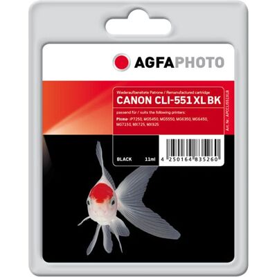 Cartouche d'encre AgfaPhoto APCCLI551XLB - Noir - Cartouche d'encre Cartouche d'encre AgfaPhoto APCCLI551XLB - Noir - Cartouche d'encre