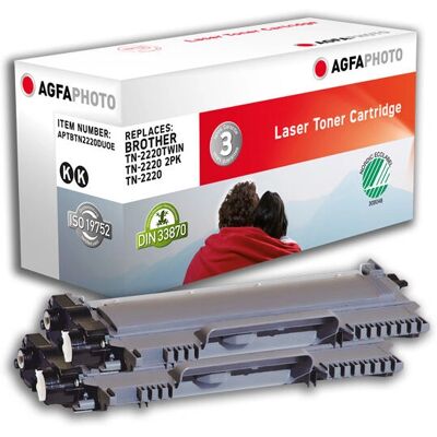 AgfaPhoto APTBTN2220DUOE Toner-Kit Doppelpack - Für Brother HL-2240 AgfaPhoto APTBTN2220DUOE Toner-Kit Doppelpack - Für Brother HL-2240