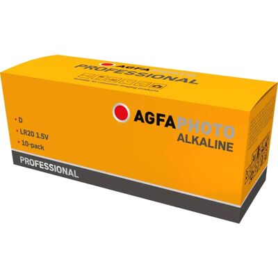 Robuste AgfaPhoto LR20 Mono D Batterie - Alkaline 1,5V - 10 Stück Robuste AgfaPhoto LR20 Mono D Batterie - Alkaline 1,5V - 10 Stück