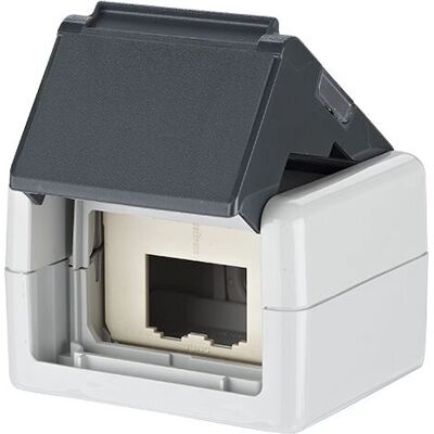 METZ CONNECT 1309430003-E Wandplatte - IP44, 2 Anschlüsse, Grau METZ CONNECT 1309430003-E Wandplatte - IP44, 2 Anschlüsse, Grau