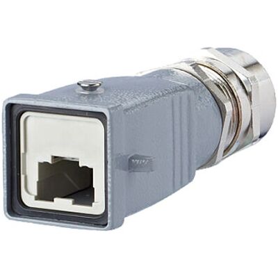 METZ CONNECT morsetto cavo metallico IP67 - Connettore RJ45 - Grigio METZ CONNECT morsetto cavo metallico IP67 - Connettore RJ45 - Grigio