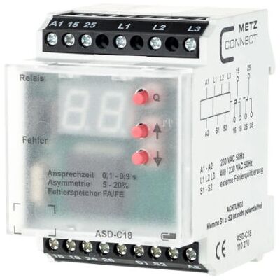 Relais de surveillance ASD-C18 230V - Protection de phase et tension Relais de surveillance ASD-C18 230V - Protection de phase et tension