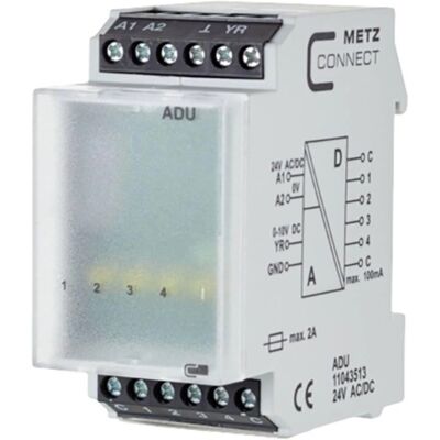 Metz Connect ADU-C12 Analog-Digital Omformer - 0-7,5 V - LED indikatorer - Skrueterminaler Metz Connect ADU-C12 Analog-Digital Omformer - 0-7,5 V - LED indikatorer - Skrueterminaler