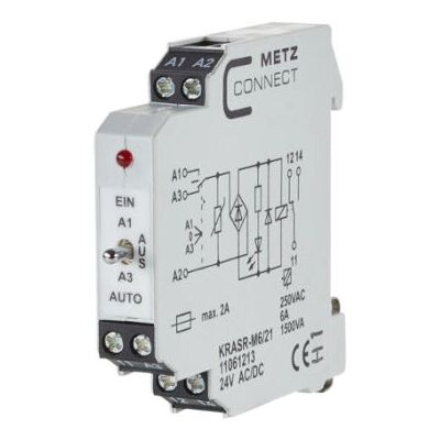 METZ CONNECT KRA-S-M6/21 Vit relä - Relämodul METZ CONNECT KRA-S-M6/21 Vit relä - Relämodul