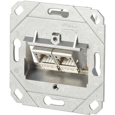 Prise réseau Metz Connect 2 Ports RJ45 - Ethernet, Argent Prise réseau Metz Connect 2 Ports RJ45 - Ethernet, Argent