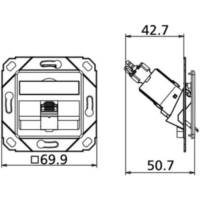 Metz Connect Netzwerkdose - RJ45, Weiß, Kategorie 6A Metz Connect Netzwerkdose - RJ45, Weiß, Kategorie 6A