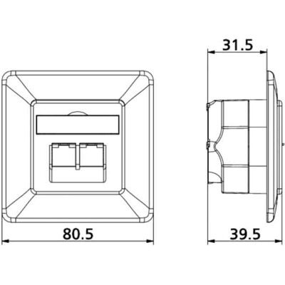 Metz Connect Anschlussdose - 2xRJ45, Weiß, Netzwerkkabel Metz Connect Anschlussdose - 2xRJ45, Weiß, Netzwerkkabel