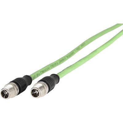 Metz Connect M12 nätverkskabel - 2m, Grön, CAT 6A, S/FTP - Industriell Metz Connect M12 nätverkskabel - 2m, Grön, CAT 6A, S/FTP - Industriell