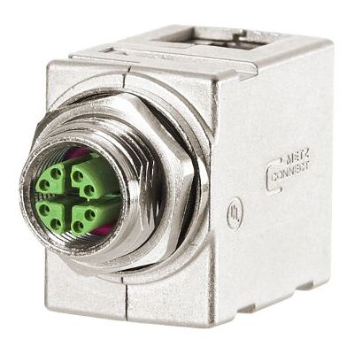 Connettore sensore/attuatore M12 a RJ45 Metz Connect - Argento Connettore sensore/attuatore M12 a RJ45 Metz Connect - Argento
