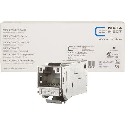 Metz Connect 130910KZ RJ45 Silber - Modulbuchse Cat.6A - 12er Pack Metz Connect 130910KZ RJ45 Silber - Modulbuchse Cat.6A - 12er Pack