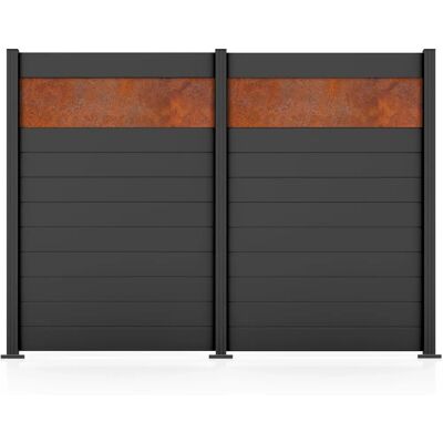 STAKET PRO Gartenzaun Komplettzaun Panel 150 - Aluminium & Glas, 180cm STAKET PRO Gartenzaun Komplettzaun Panel 150 - Aluminium & Glas, 180cm