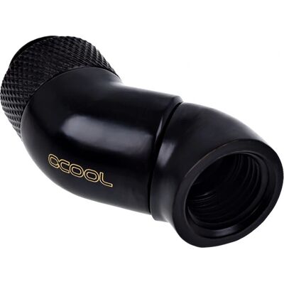 Alphacool Dobbelt 45° Drejbar Messing Vandsystem Adapter - Dybt sort Alphacool Dobbelt 45° Drejbar Messing Vandsystem Adapter - Dybt sort