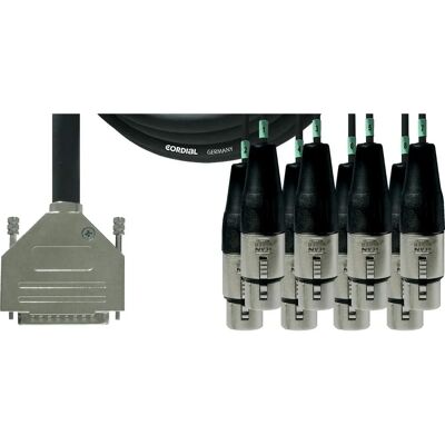 Cordial CFD 3 DFT Cable de Interfaz - 3m, 8 XLR Hembra, Sub-D 25, Negro Cordial CFD 3 DFT Cable de Interfaz - 3m, 8 XLR Hembra, Sub-D 25, Negro