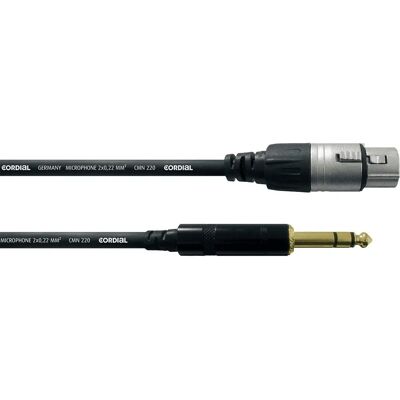 Cordial - 6m Microphone & Audio Cable - Black - XLR & Jack Cordial - 6m Microphone & Audio Cable - Black - XLR & Jack