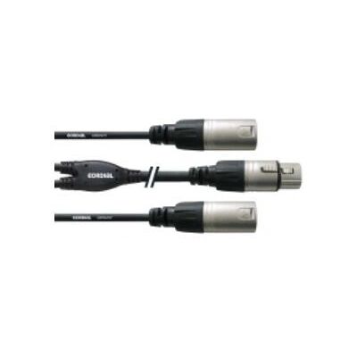 Cordial CFY 0.3 FMM audio cable - 0.3m XLR female to 2 XLR male - Black Cordial CFY 0.3 FMM audio cable - 0.3m XLR female to 2 XLR male - Black