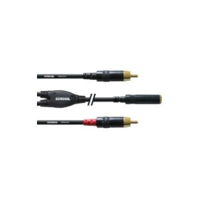 Cordial CFY 0.3 YCC audio cable - 0.3m, 2 x RCA, 3.5mm, Black Cordial CFY 0.3 YCC audio cable - 0.3m, 2 x RCA, 3.5mm, Black