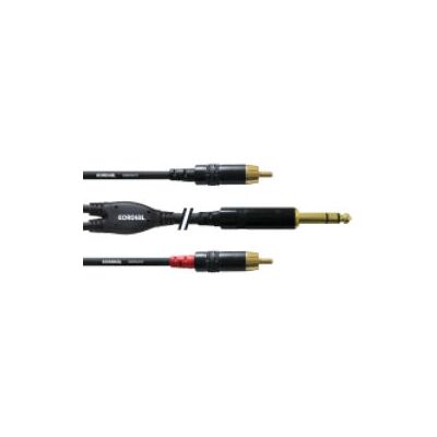 Cordial CFY 0.9 VCC - Audio Y Kabel 0,9m - 2 x RCA, 6,35mm Klinke Schwarz Cordial CFY 0.9 VCC - Audio Y Kabel 0,9m - 2 x RCA, 6,35mm Klinke Schwarz