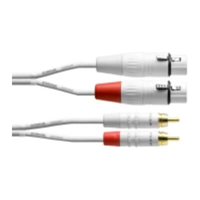 Cordial CFU 1.5 FC-SNOW Audio Cable - 1.5m, XLR/RCA, White Cordial CFU 1.5 FC-SNOW Audio Cable - 1.5m, XLR/RCA, White