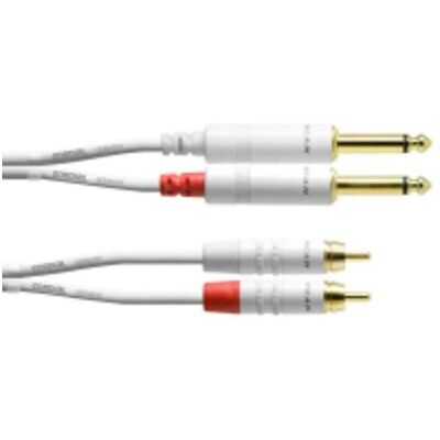 Cordial CFU 1.5 PC-SNOW Audio Cable - 1.5m, RCA to 6.35mm Jack, White - Audio Cable Cordial CFU 1.5 PC-SNOW Audio Cable - 1.5m, RCA to 6.35mm Jack, White - Audio Cable