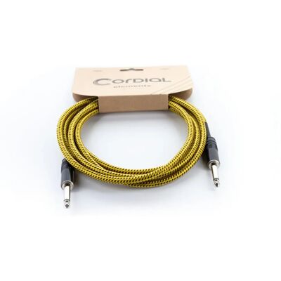 Cordial 14763 Cable de audio con textil - 1.5m, Negro y Amarillo Cordial 14763 Cable de audio con textil - 1.5m, Negro y Amarillo