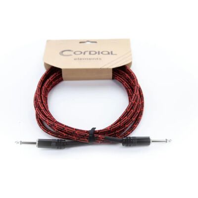 Cordial 15002 Cavo audio Jack - 5m Rivestimento tessile nero/rosso Cordial 15002 Cavo audio Jack - 5m Rivestimento tessile nero/rosso