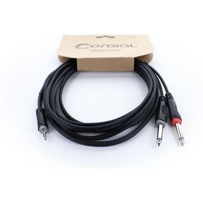 Cordial 14865 Ljud-Y-adapter - 3,5 mm till 6,3 mm, 5m Cordial 14865 Ljud-Y-adapter - 3,5 mm till 6,3 mm, 5m