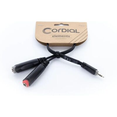 Cordial Y-Adapter Ljudkabel - 3,5 mm stereo till dubbelt mono 0,3m Cordial Y-Adapter Ljudkabel - 3,5 mm stereo till dubbelt mono 0,3m