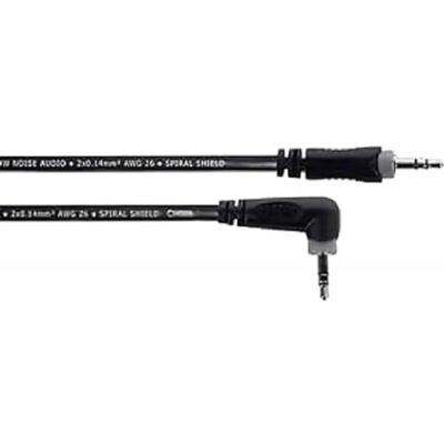 Cordial 14831 Jack Audio Verbindungskabel - Stereo 0,5m - Schwarz Cordial 14831 Jack Audio Verbindungskabel - Stereo 0,5m - Schwarz