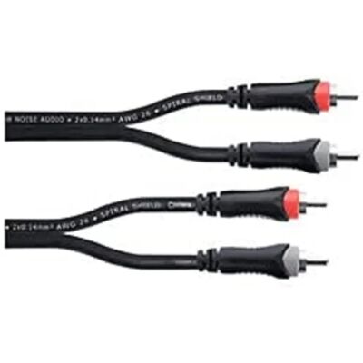 Cordial 14836 Jack / RCA lydkabel - 1,5 m, Svart, Dobbelt skjerming Cordial 14836 Jack / RCA lydkabel - 1,5 m, Svart, Dobbelt skjerming