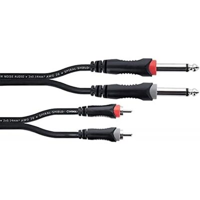 Cordial 14839 Audio Cable - 1m, Mono Jack & RCA, Black PVC Cordial 14839 Audio Cable - 1m, Mono Jack & RCA, Black PVC