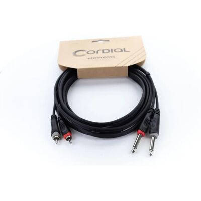 Cordial 14842 Lydkabel - Mono Jack RCA 6m Svart PVC Cordial 14842 Lydkabel - Mono Jack RCA 6m Svart PVC