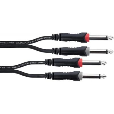 Cordial 14846 Audio Jack Connection Cable - 6m, Black, Twisted Shielded Cordial 14846 Audio Jack Connection Cable - 6m, Black, Twisted Shielded