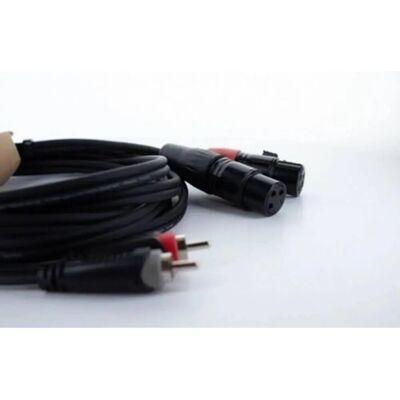 Cordial EU 1 FC Kabel - 2x XLR hunn til 2x RCA, 1m, Svart Cordial EU 1 FC Kabel - 2x XLR hunn til 2x RCA, 1m, Svart